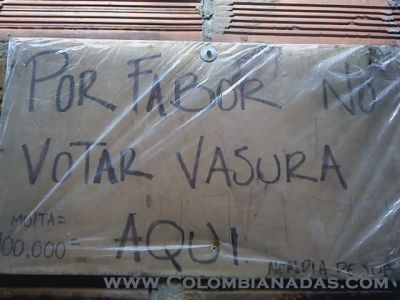 Por fabor no vasura
